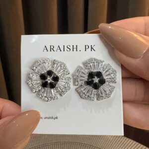 Floral Zircon Statement Studs